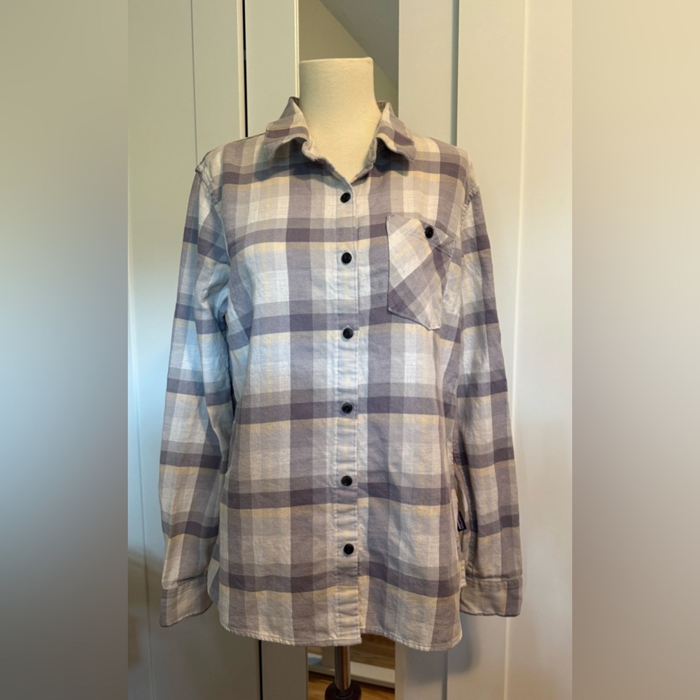 Patagonia Organic Cotton Plaid Shirt - Lilac and Gray
